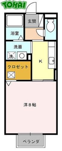 SIENA(1K/2階)の間取り写真