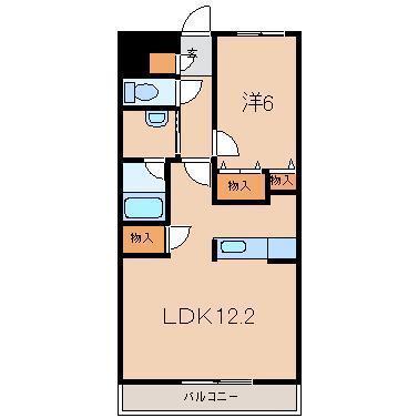 アビタシオンみなみ(1LDK/4階)の間取り写真