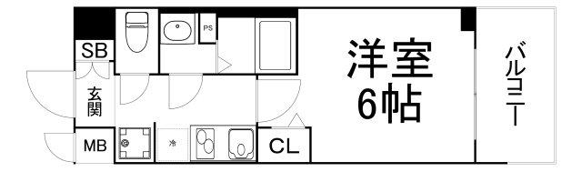 プレサンスOSAKA東中本エシデル(1K/14階)の間取り写真