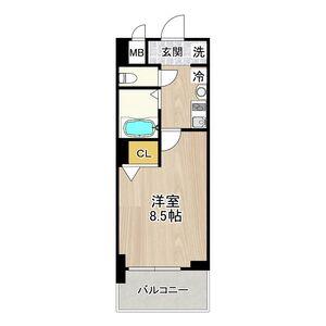 フェニックス日本橋高津(1K/3階)の間取り写真