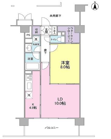 サニープレイス西芦屋2号館(1LDK/8階)の間取り写真