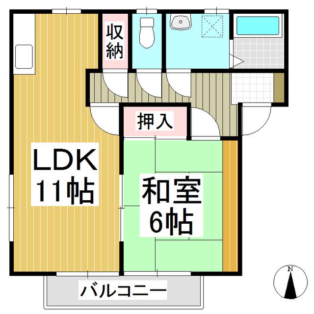 ミモレ1(1LDK/2階)の間取り写真