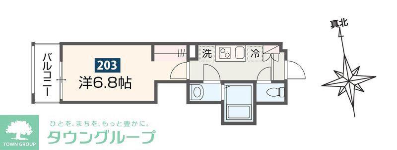 MELDIA高座渋谷VI(1K/2階)の間取り写真