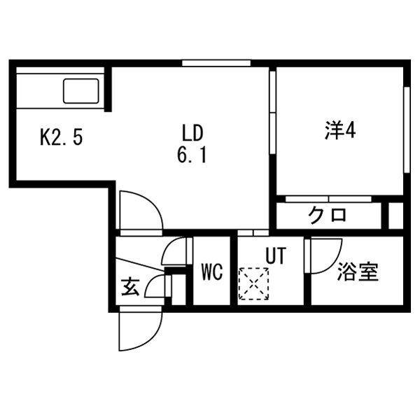 CAMPANELLA平岸(1LDK/1階)の間取り写真