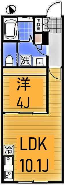 港北区篠原西町計画(1LDK/1階)の間取り写真