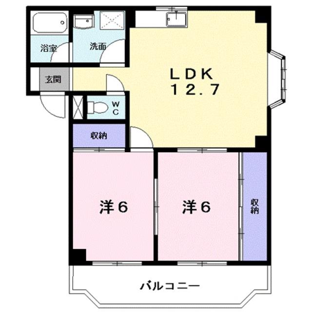 ツインコーポU(2LDK/3階)の間取り写真