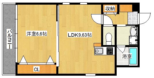 グレース愛宕(1LDK/8階)の間取り写真
