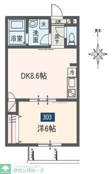 MELDIA北綾瀬IV(1LDK/1階)の間取り写真