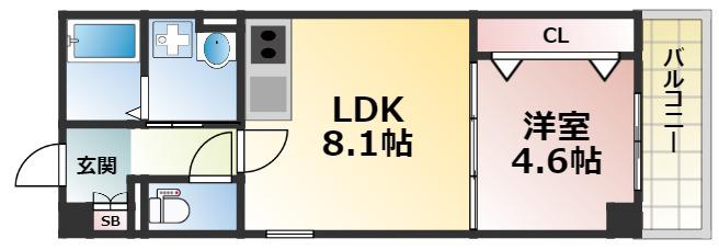 SOAR MORINOMIYA(1LDK/2階)の間取り写真