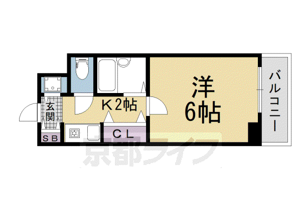 LEGAL京都河原町III(1K/8階)の間取り写真