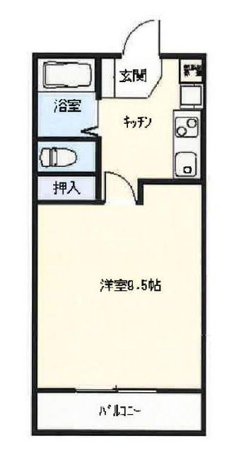 グリーンパール(1K/1階)の間取り写真