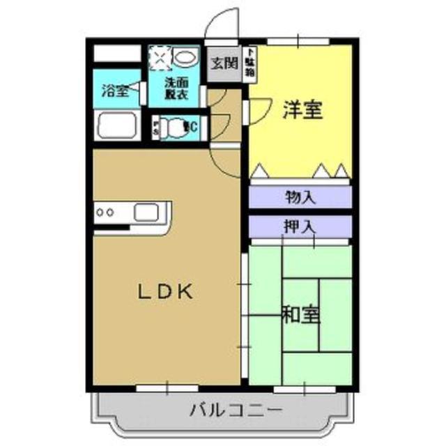 リファインドF(2LDK/3階)の間取り写真