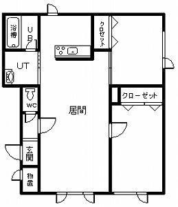 スカイハイツ末広A(2LDK/1階)の間取り写真