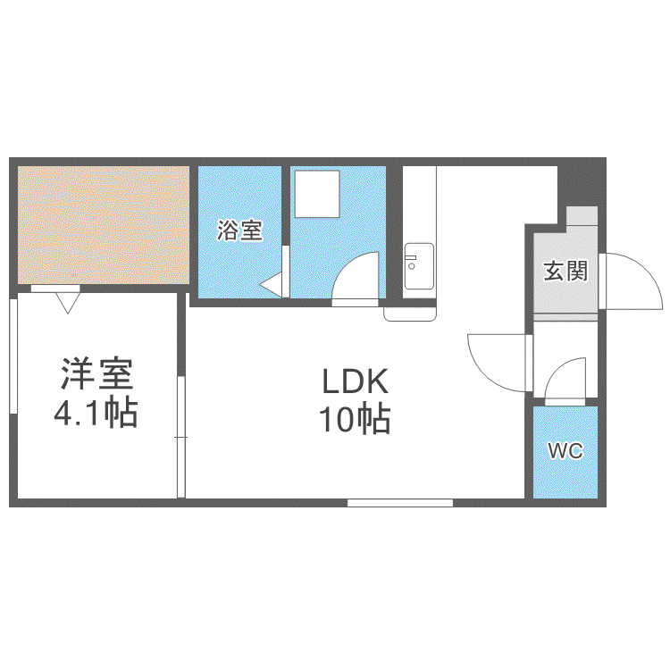 ユーゴズS5(1LDK/2階)の間取り写真