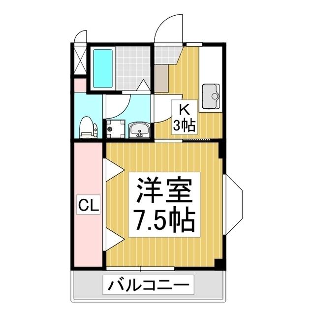 ワンルームそら(1K/2階)の間取り写真