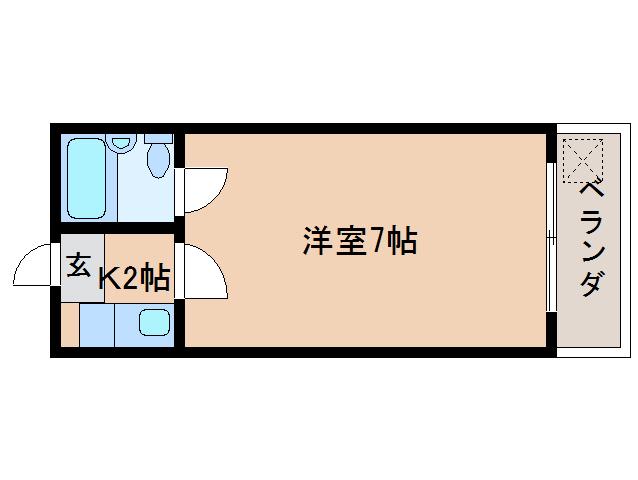 コーポ諏訪柳町(1K/3階)の間取り写真