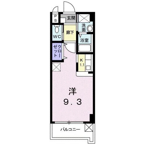 グラッチェ(1K/5階)の間取り写真