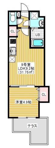 金太郎ヒルズ255(1LDK/4階)の間取り写真
