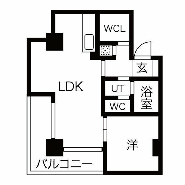 オズアロッジオ(1LDK/9階)の間取り写真