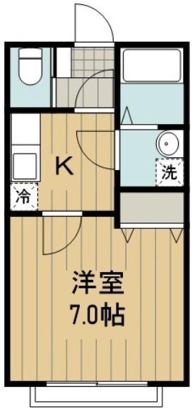 ピュアあきしま(1K/1階)の間取り写真