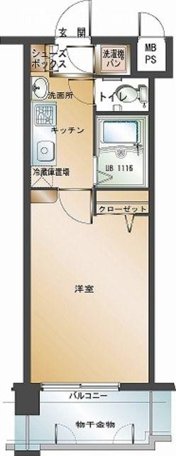 エンクレスト大手門Ⅱ(1K/7階)の間取り写真