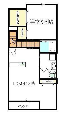 ユーシン中野(1LDK/2階)の間取り写真