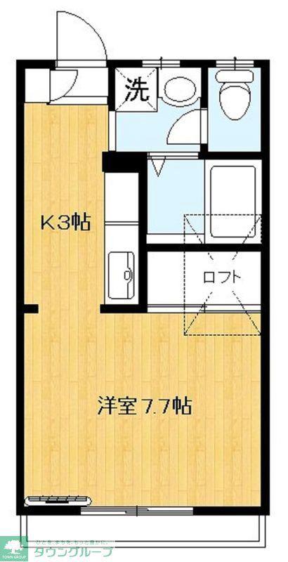ヒルサイド日吉(1K/2階)の間取り写真