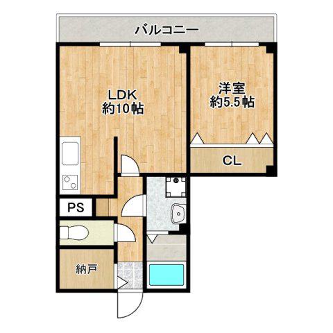 エスポワール関目(1LDK/3階)の間取り写真