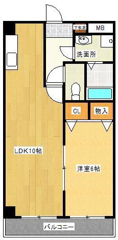 エテルネルソレイユIII(1LDK/2階)の間取り写真