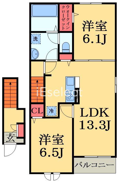 ルミナス 八街(2LDK/2階)の間取り写真