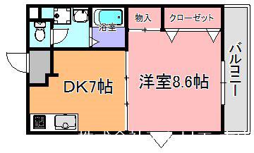 パークサイド高井田(1DK/3階)の間取り写真
