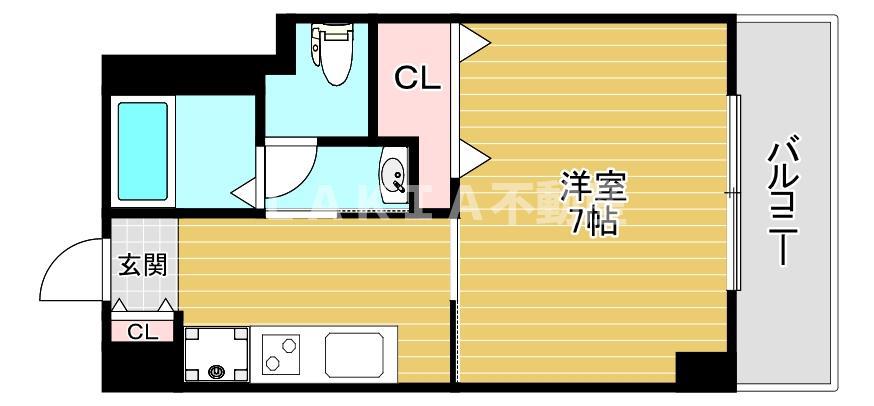 オアーゼ梅田東(1K/2階)の間取り写真