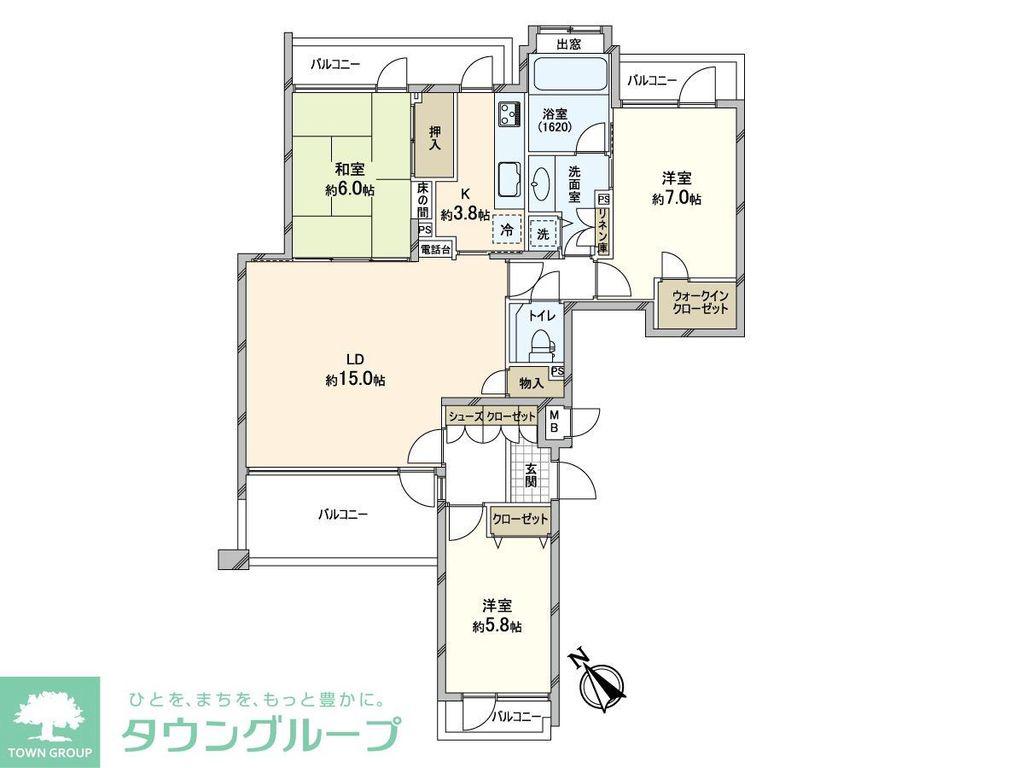 ロイヤルシーズンズ39(3LDK/3階)の間取り写真