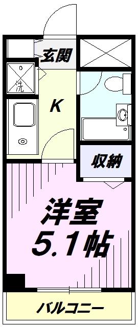 ジョイフル日野(1K/2階)の間取り写真