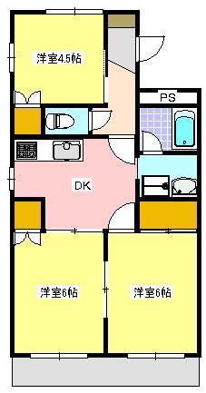 シャルマンF(3DK/2階)の間取り写真