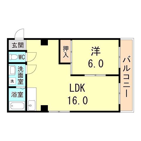 クレッセント倶楽部舞子(1LDK/2階)の間取り写真
