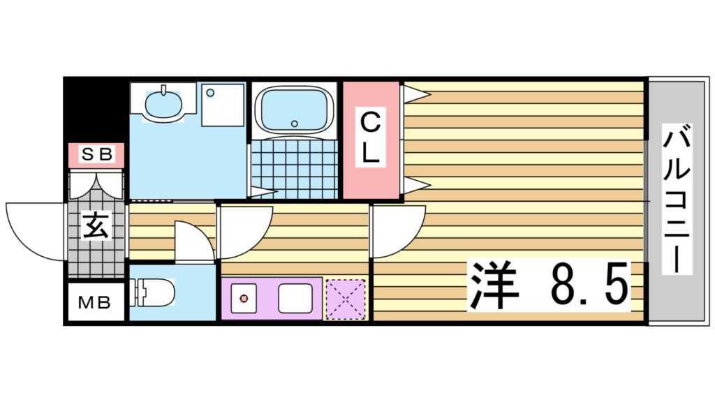 プリムローズ(1K/4階)の間取り写真