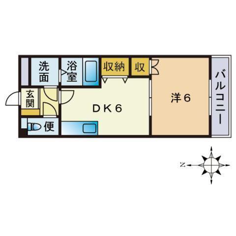 ストロベリーガーデン(1DK/2階)の間取り写真