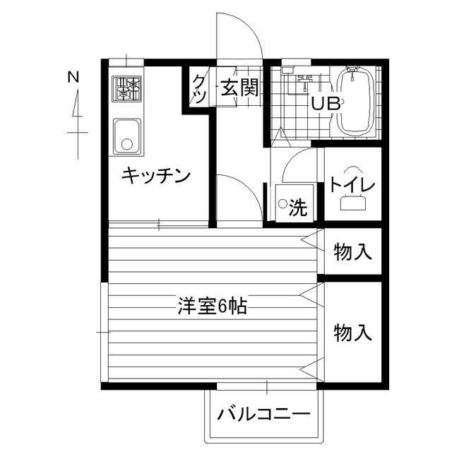 ベルグランSAIKI(1K/2階)の間取り写真