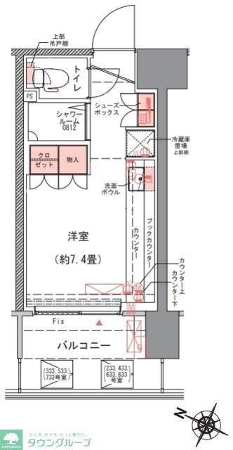 コムレジ赤羽 社会人棟(ワンルーム/4階)の間取り写真