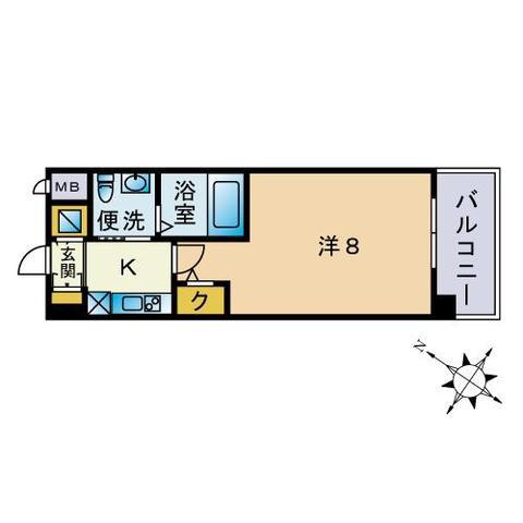 ASレジデンス吉塚(1K/5階)の間取り写真