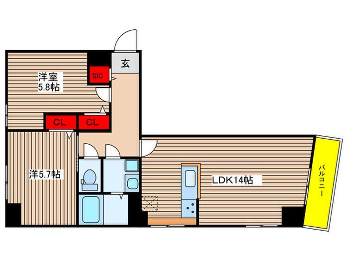 センチュリー東大泉(2LDK/2階)の間取り写真
