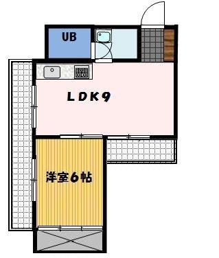 桶屋町七福ビル(1LDK/8階)の間取り写真