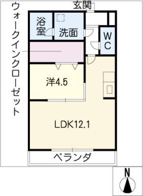 FORESTAIII(1LDK/3階)の間取り写真