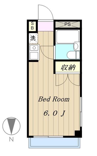ナガヤ化学ビル(1K/6階)の間取り写真