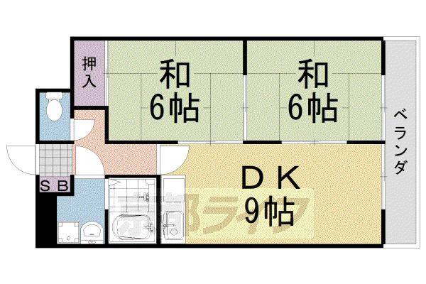 ロアールハイツ(2DK/3階)の間取り写真
