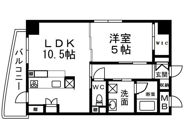 プリムヴェール(1LDK/3階)の間取り写真
