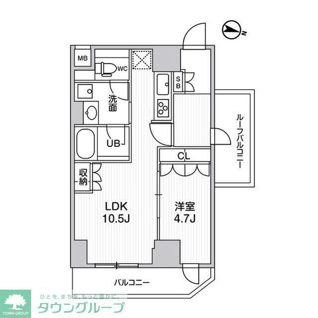 コンフォリア・リヴ千住(1LDK/12階)の間取り写真