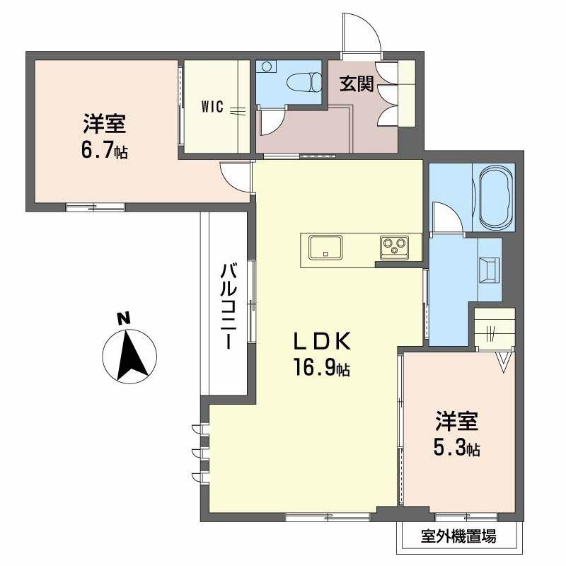 シャーメゾン 武(2LDK/2階)の間取り写真