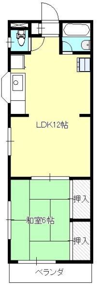 くすのきハウス(1LDK/3階)の間取り写真